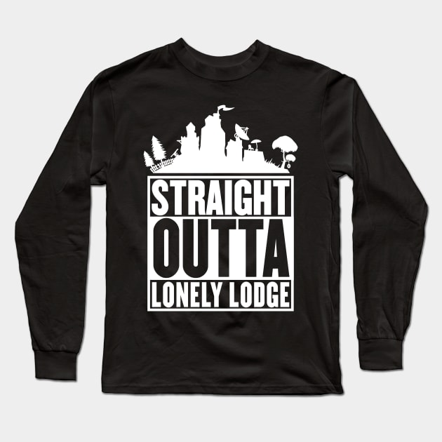 STRAIGHT OUTTA LONELY LODGE T-Shirt Long Sleeve T-Shirt by mangobanana